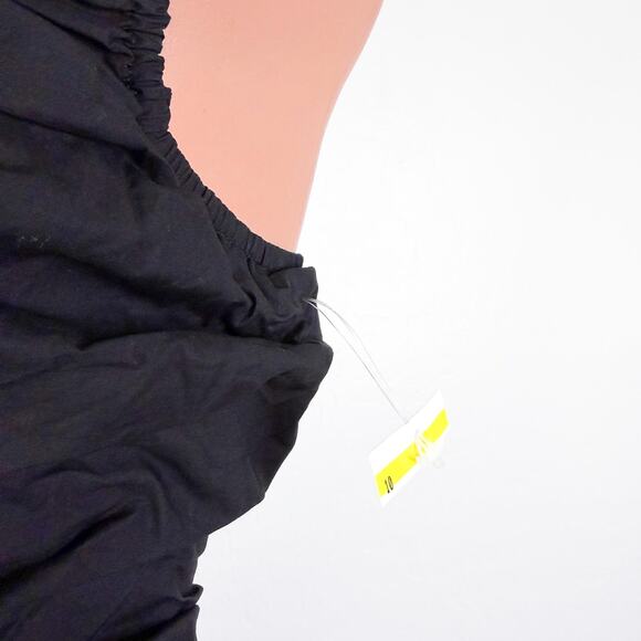 Ganni Back Cutout Cotton Poplin Basque Whimsigoth Grunge Midi Dress Black sz 14 - Picture 11 of 13